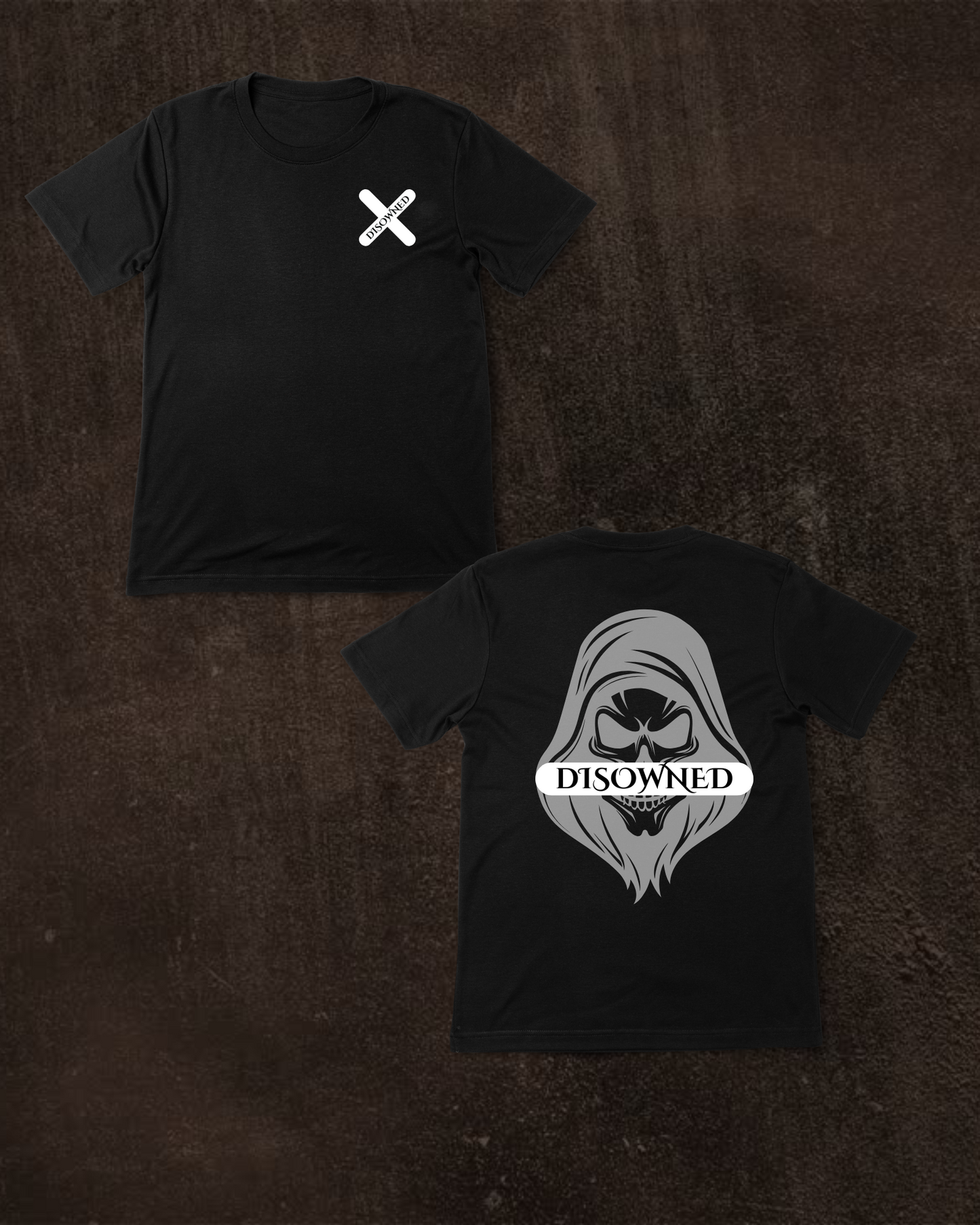Disowned T-Shirt - with Grim Reaper & Cross Design