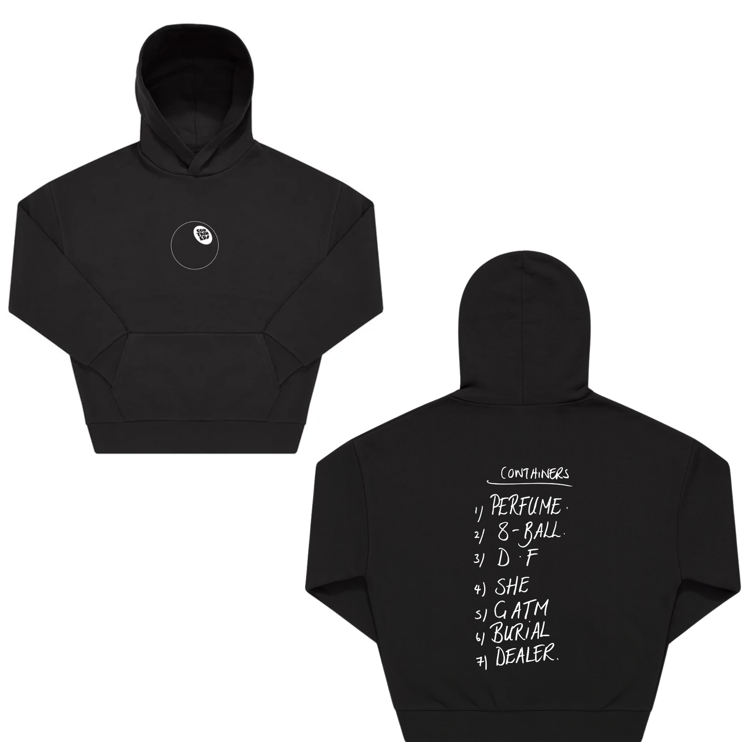 THE CONTAINERS – TRACKLIST HOODIE - BLACK