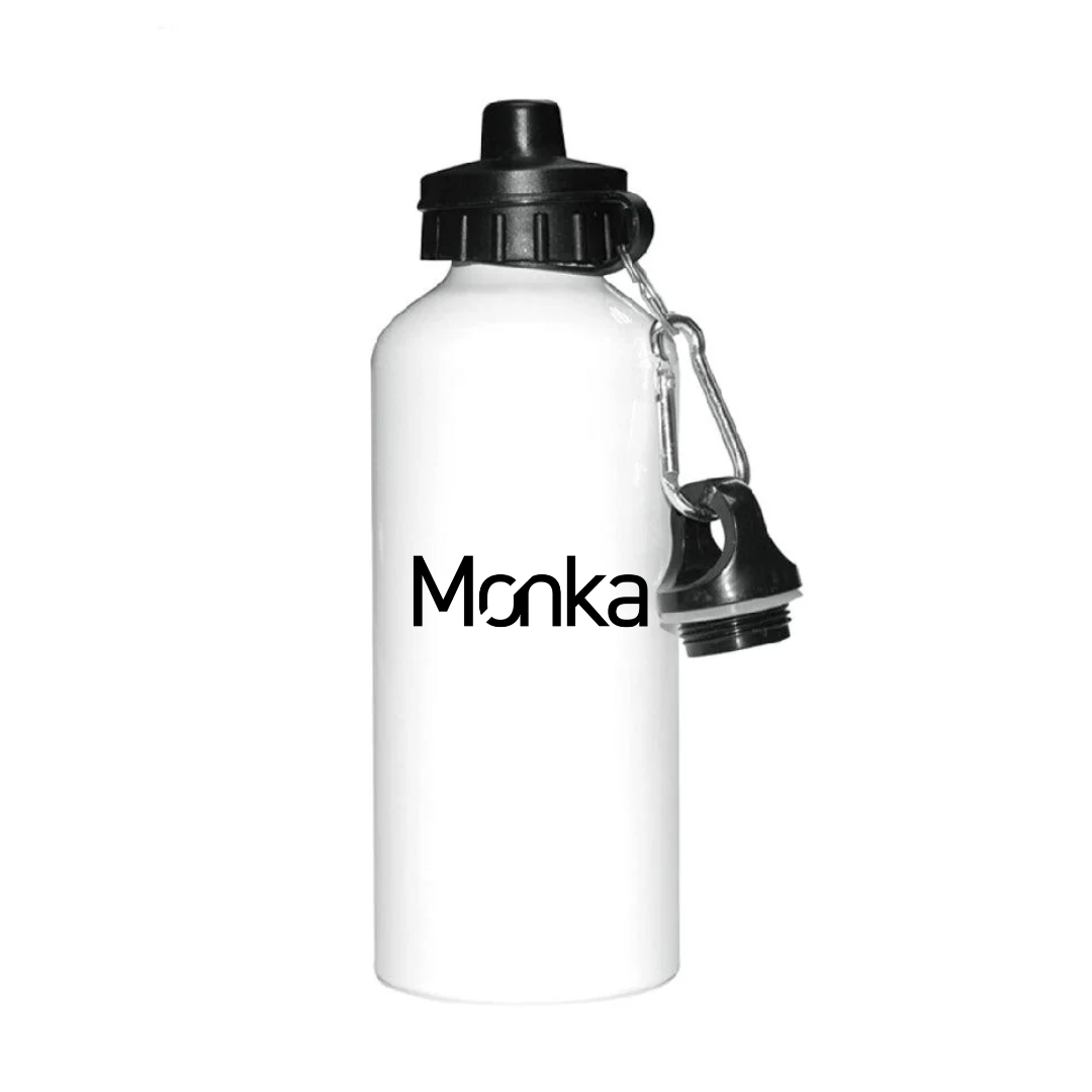 Monka Logo Water Bottle – White