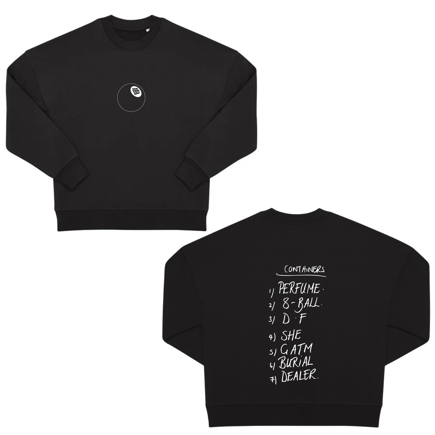 THE CONTAINERS – TRACKLIST CREWNECK - BLACK