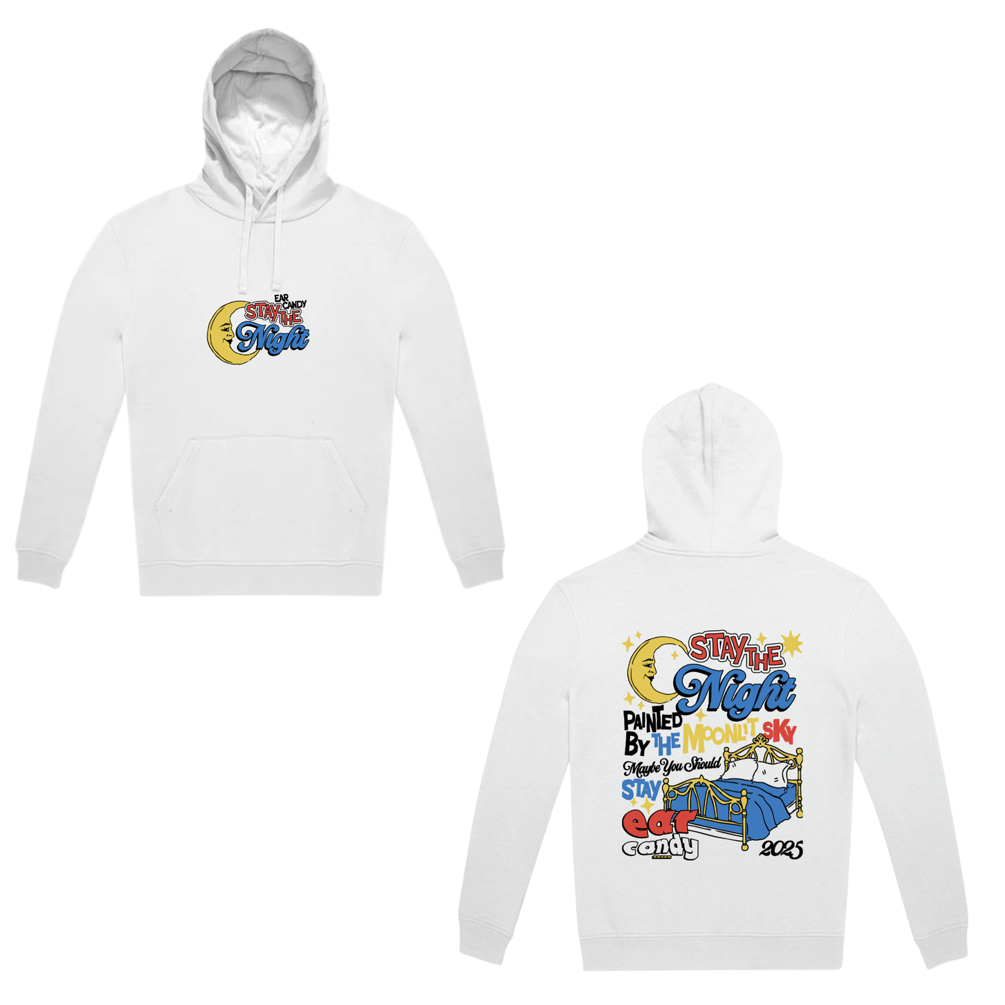 Ear Candy – “Stay The Night” Hoodie (White Edition, 2025)