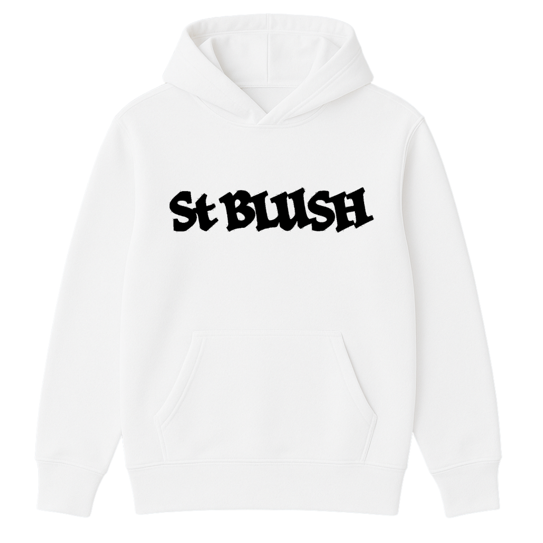 St Blush Logo Hoodie – White
