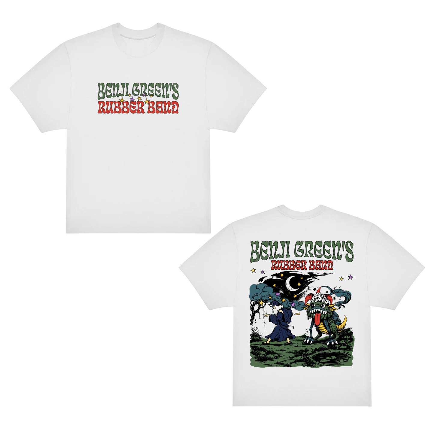 Benji Green's Rubber Band – Mac & The Beast Oversized T-Shirt (WHITE EDITION)