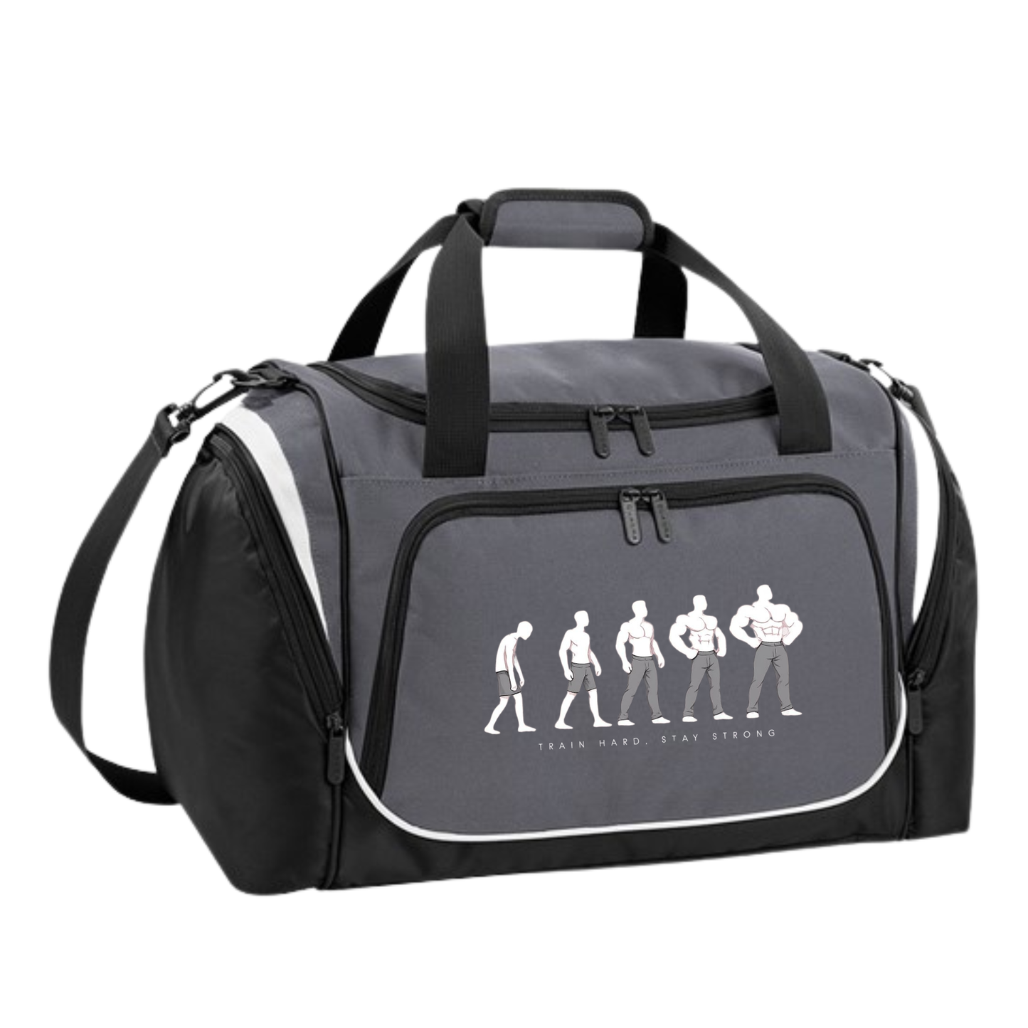 Train Hard Stay Strong Sports Bag (GRAPHITE / BLACK EDITION)