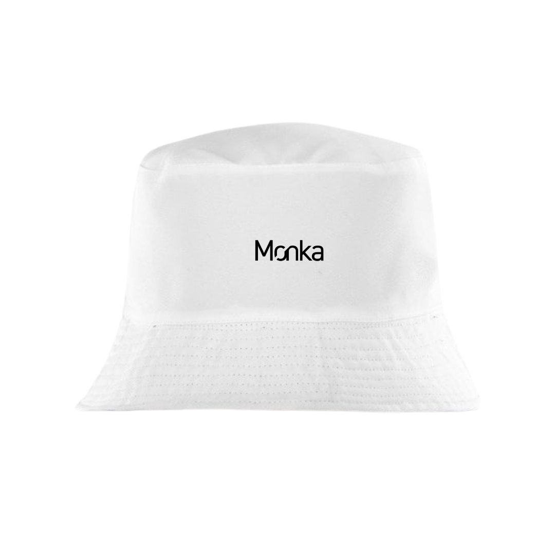 Monka Logo Bucket Hat – White