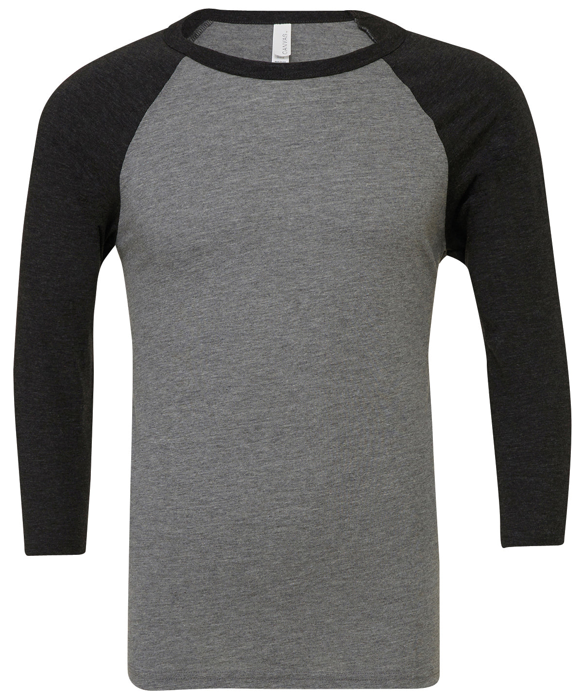 Bella Canvas Unisex Triblend ¾ Sleeve Baseball T-Shirt in Deep Heather/Black