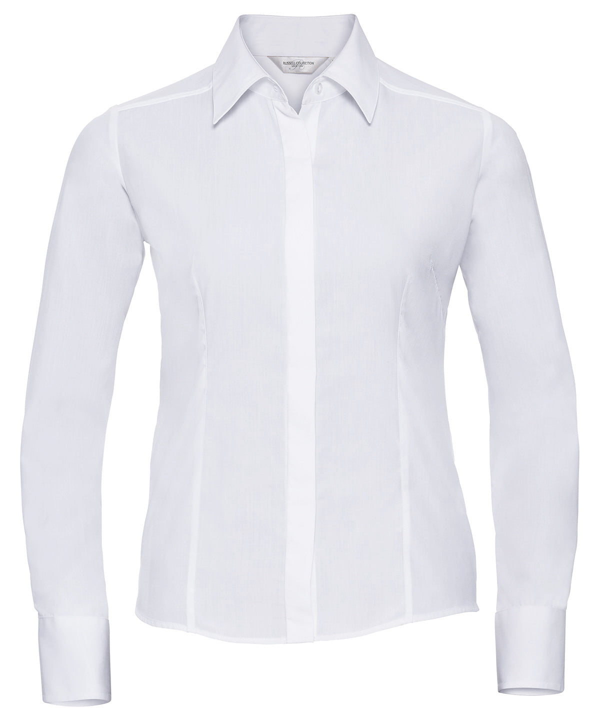 Russell Athletic Collection Women's long sleeve polycotton easycare fitted poplin shirt