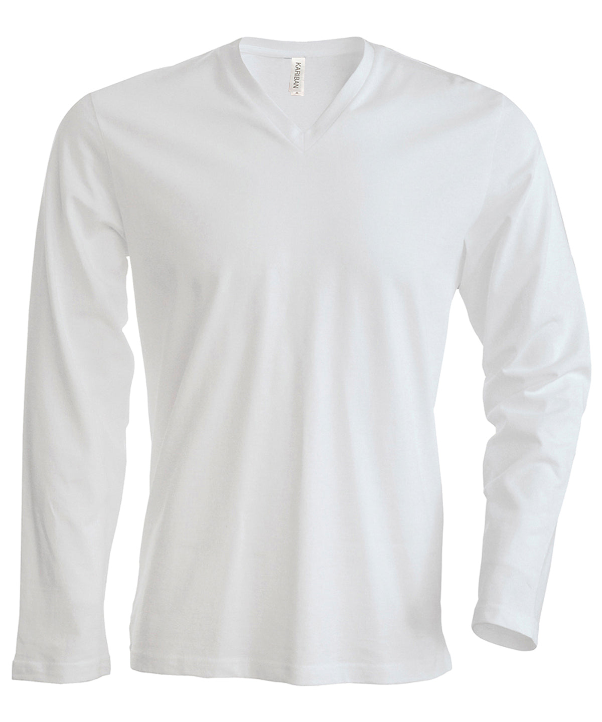Kariban Men's long-sleeved V-neck T-shirt