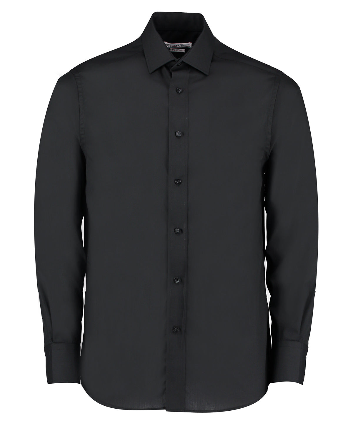Kustom Kit Tailored Business Shirt Long-Sleeved in Black