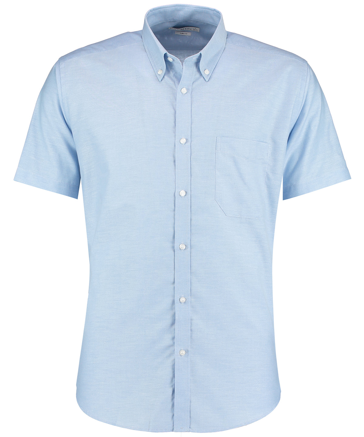 Kustom Kit Slim Fit Workwear Oxford Shirt Short Sleeve in Light Blue