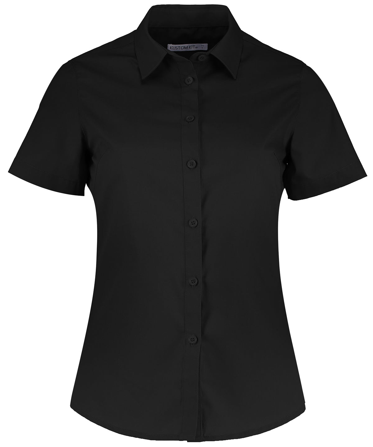 Kustom Kit Women's Poplin Shirt Short Sleeve in Black