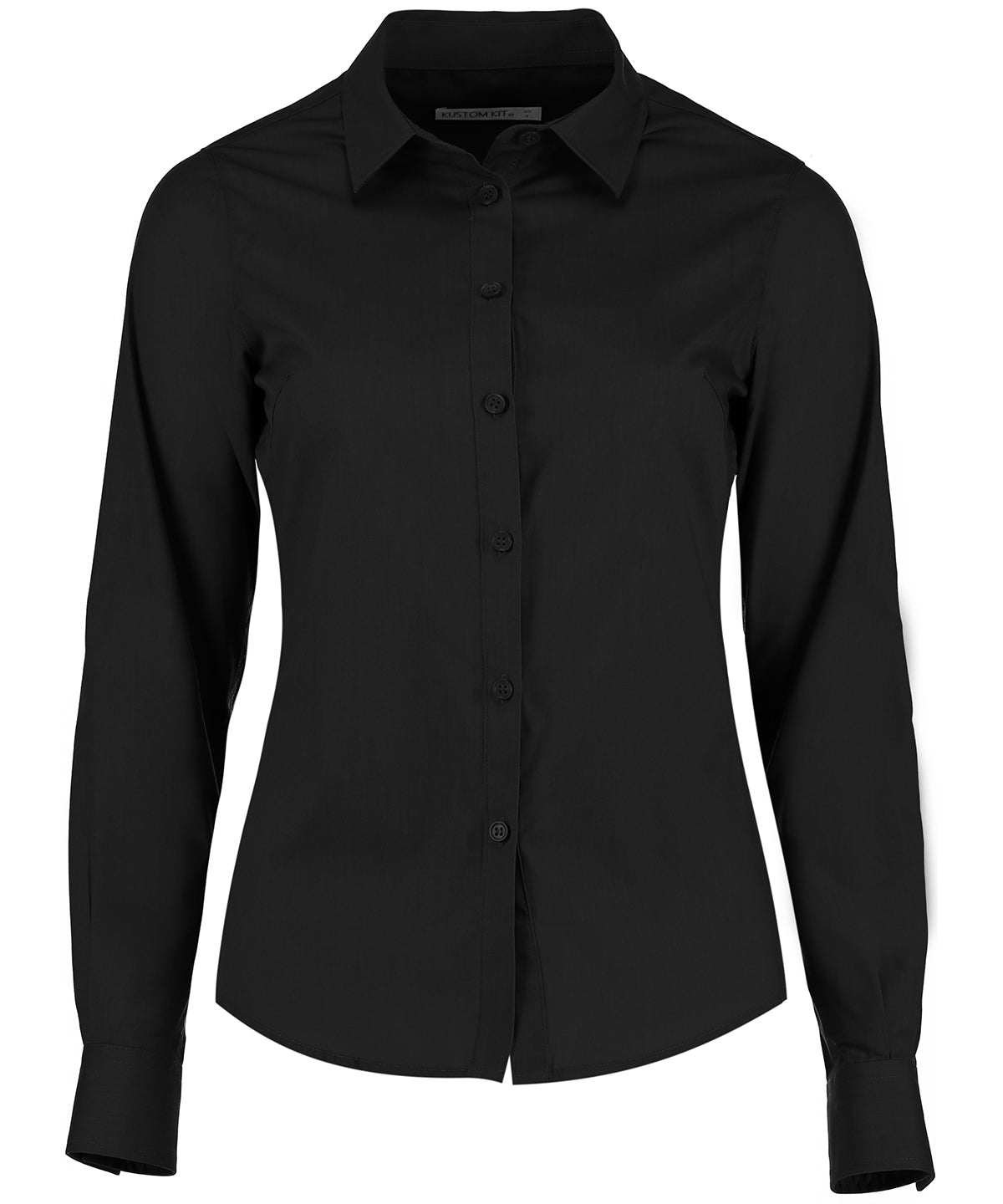 Kustom Kit Women's Poplin Shirt Long Sleeve in Black