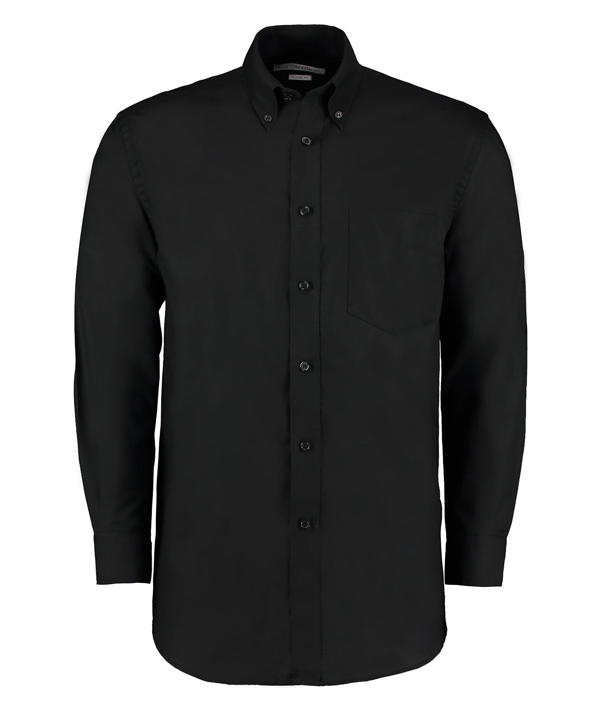 Kustom Kit Workplace Oxford Shirt Long-Sleeved in Black