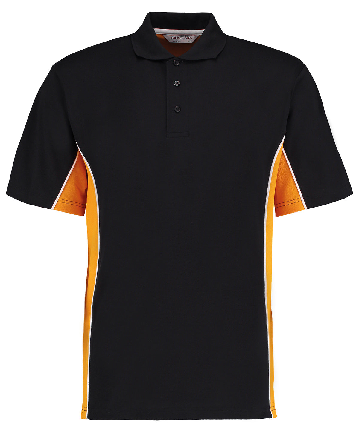 Kustom Kit Track Polo in Black/Gold/White