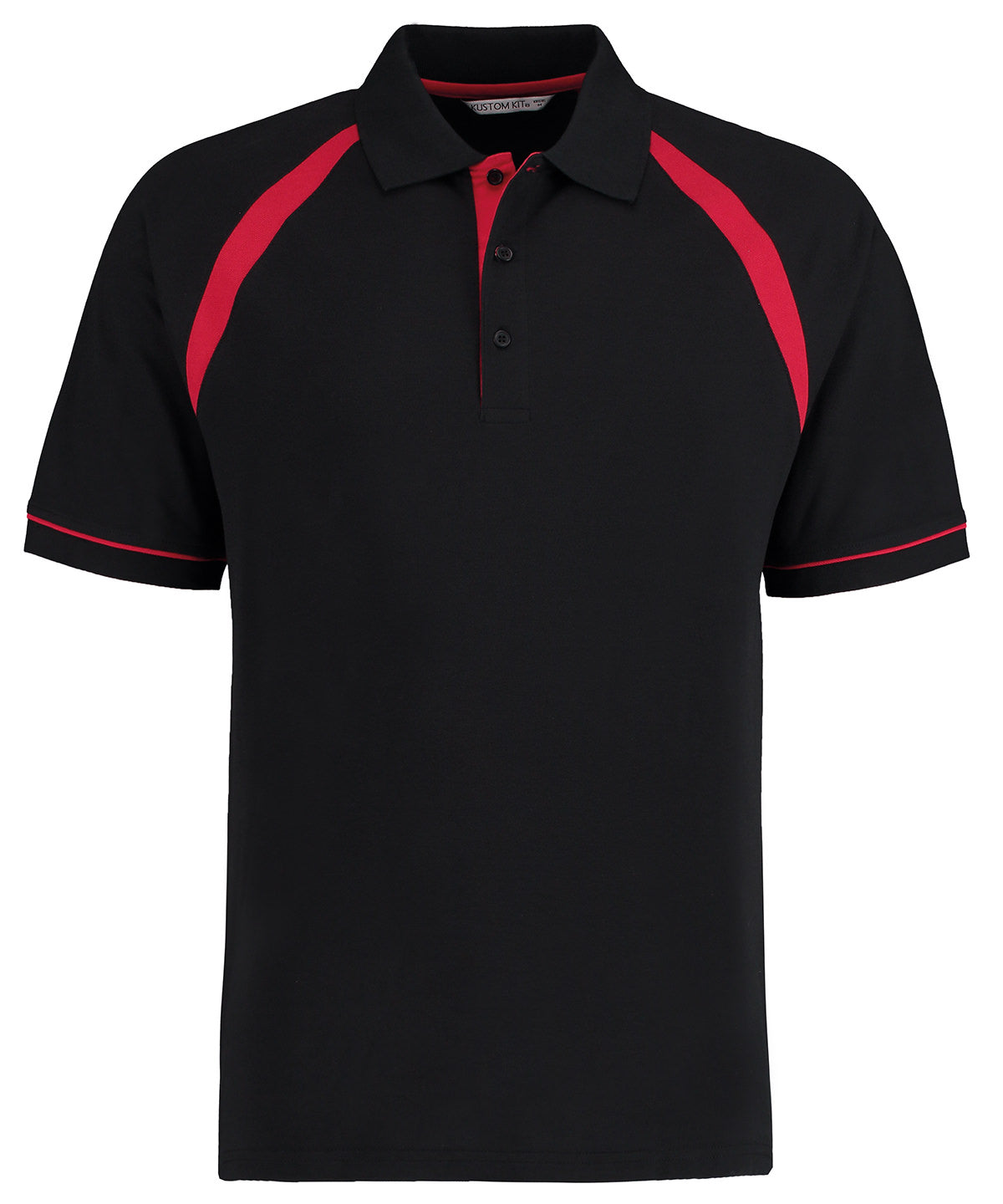 Kustom Kit Oak Hill Polo in Black/Bright Red