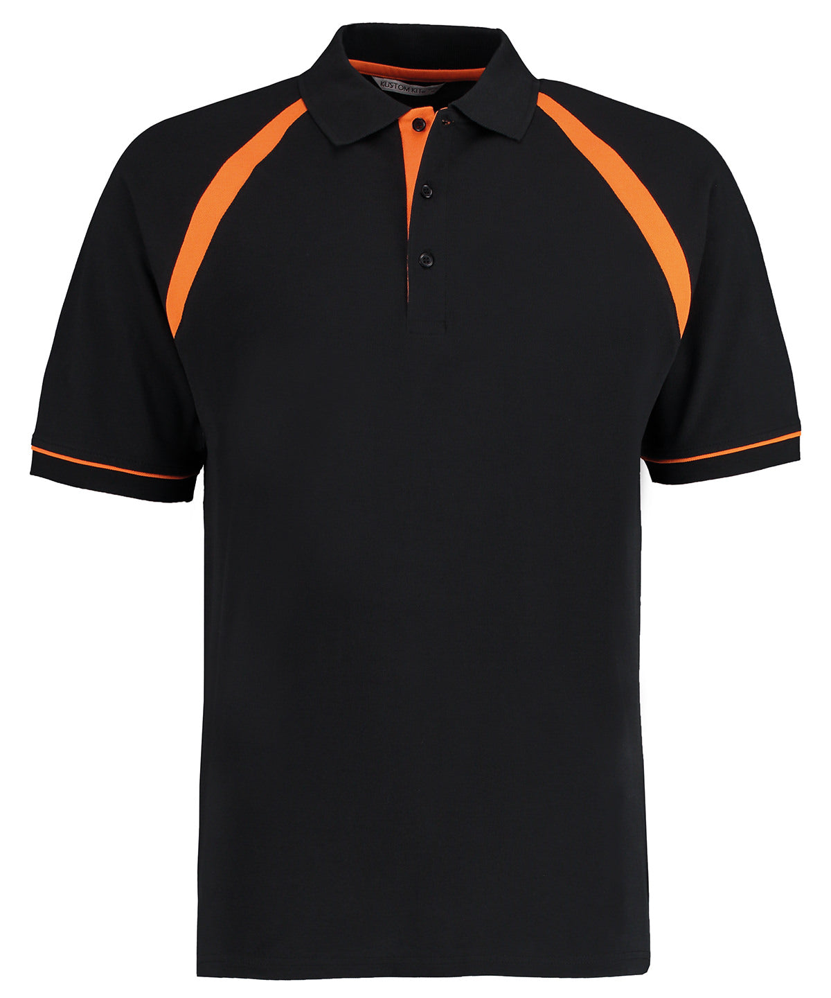 Kustom Kit Oak Hill Polo in Black/Orange