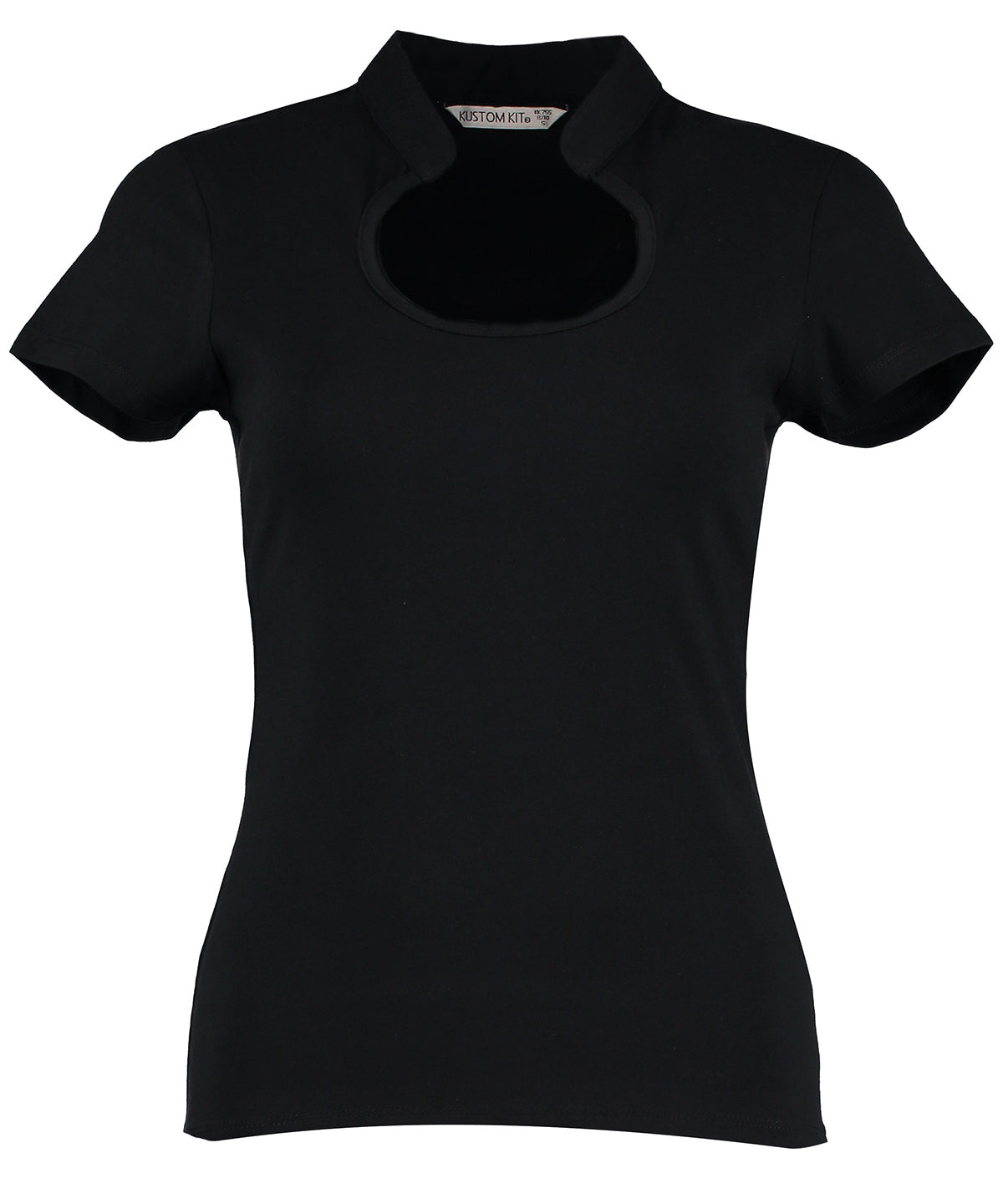 Kustom Kit Women's Corporate Top Keyhole Neck in Black