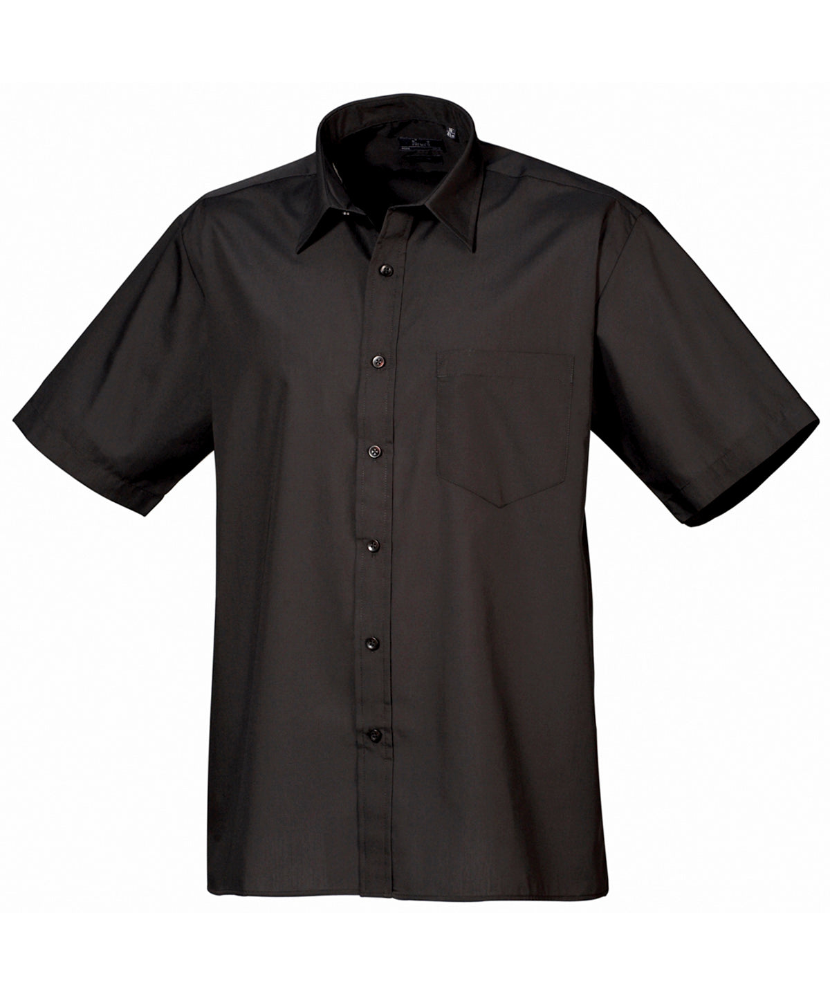 Premier Short Sleeve Poplin Shirt in Black