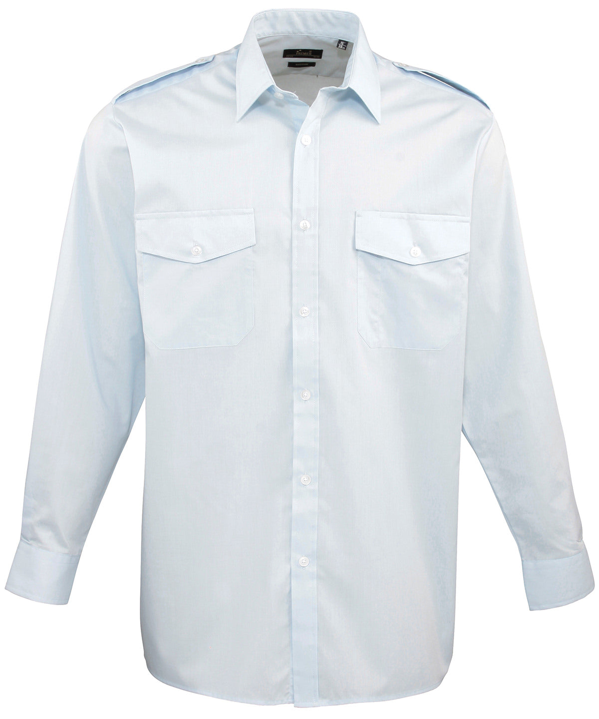 Premier Long Sleeve Pilot Shirt in Light Blue