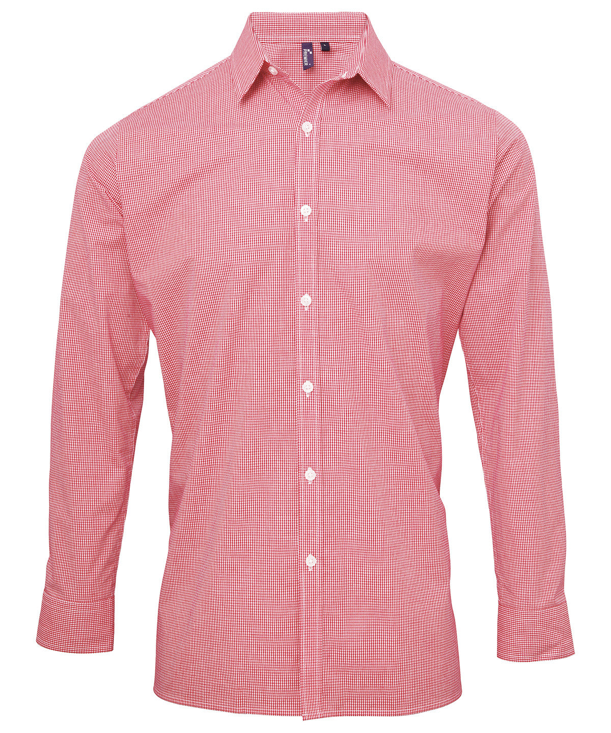 Premier Microcheck (Gingham) long sleeve cotton shirt