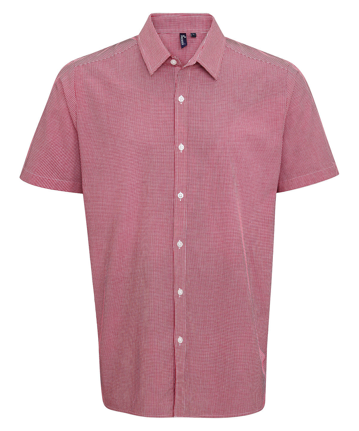 Premier Microcheck (Gingham) short sleeve cotton shirt