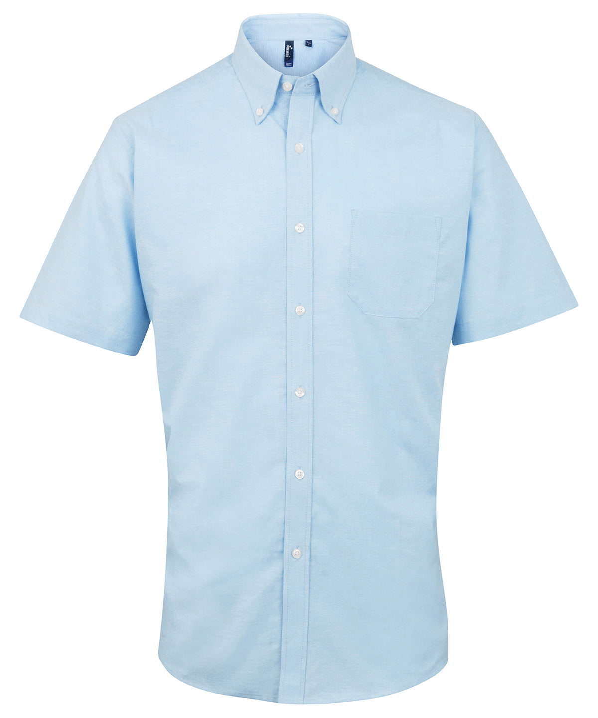 Premier Signature Oxford Short Sleeve Shirt in Light Blue