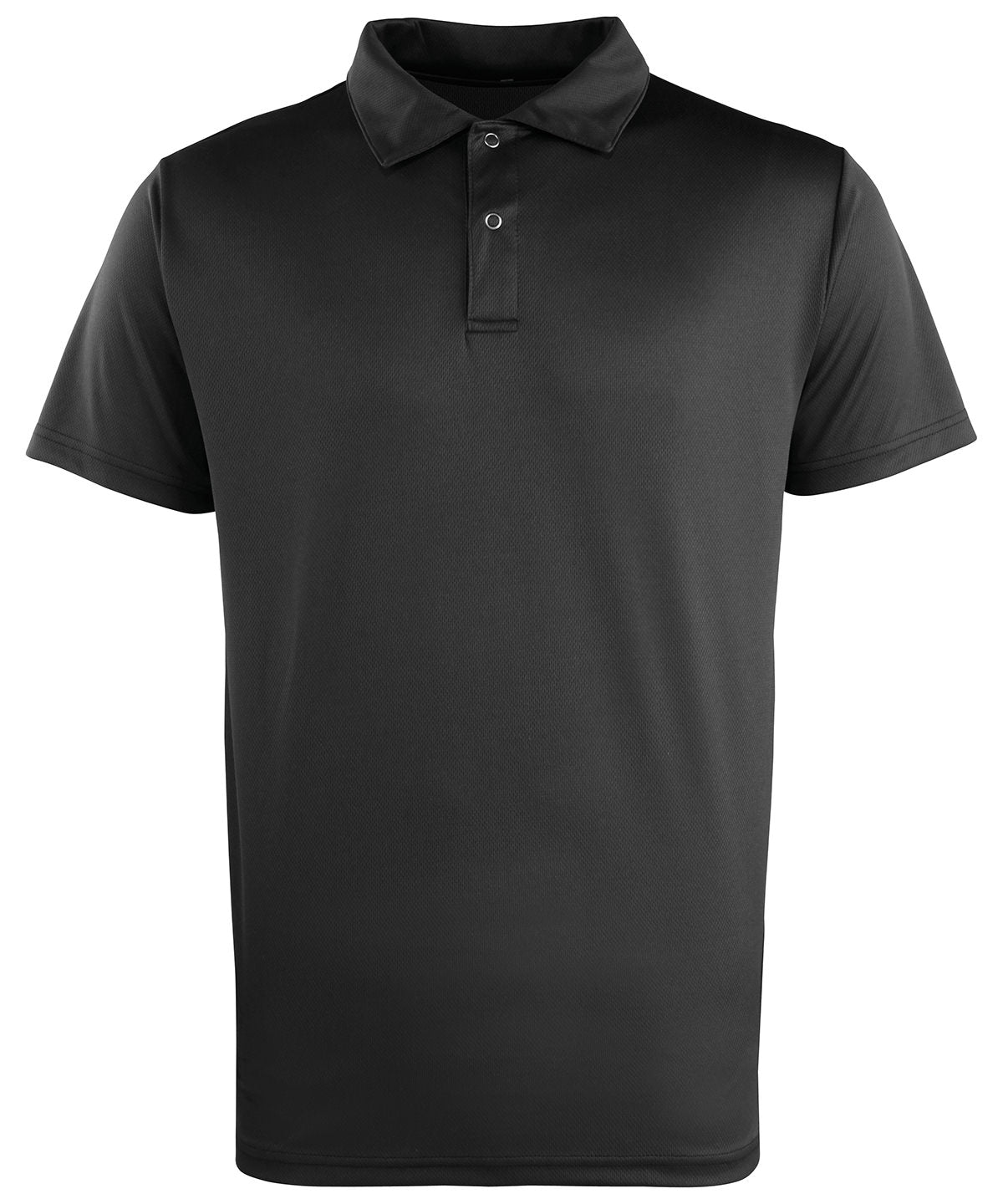 Premier Coolchecker Studded Polo in Black