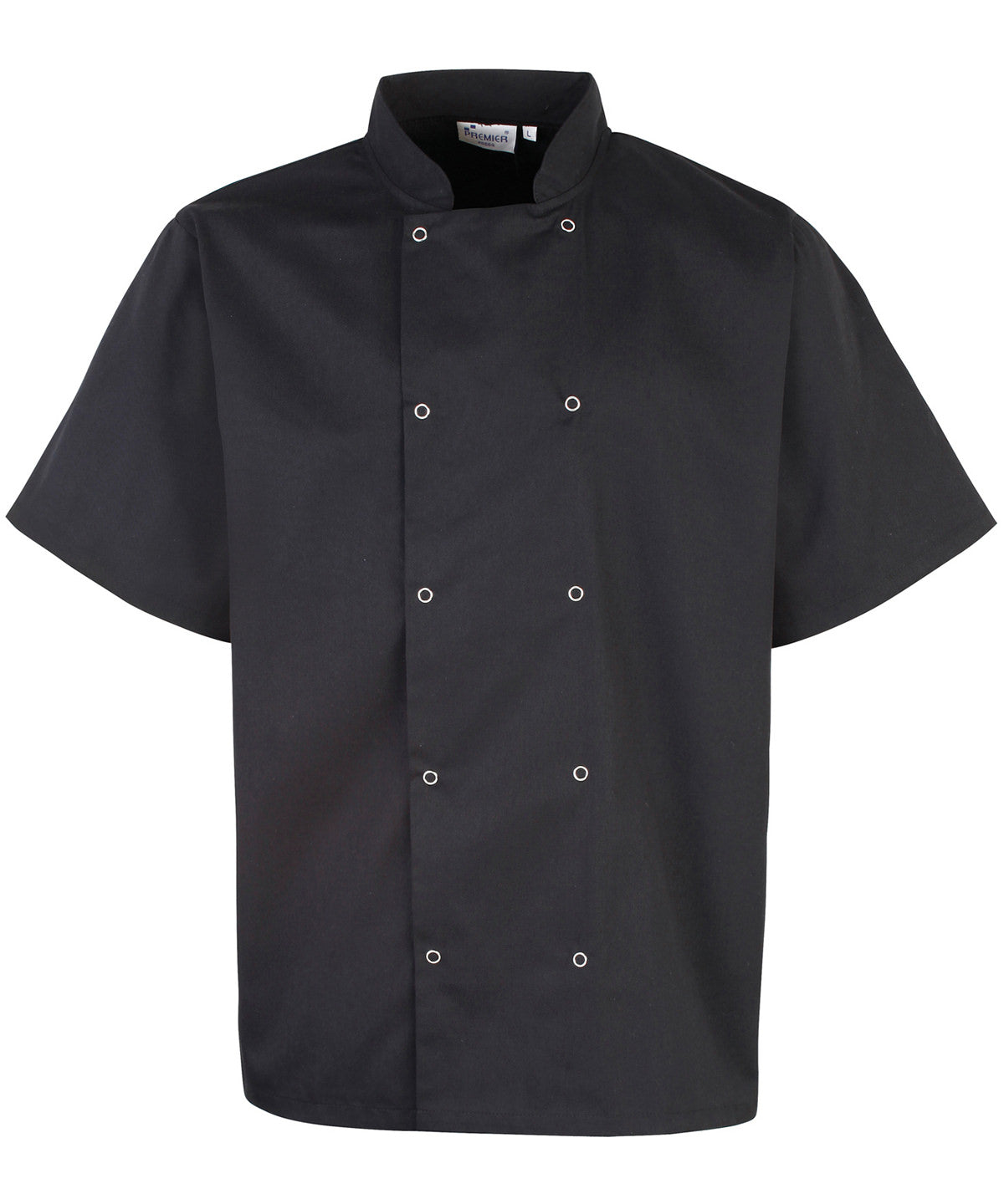 Premier Studded front short sleeve chef's jacket