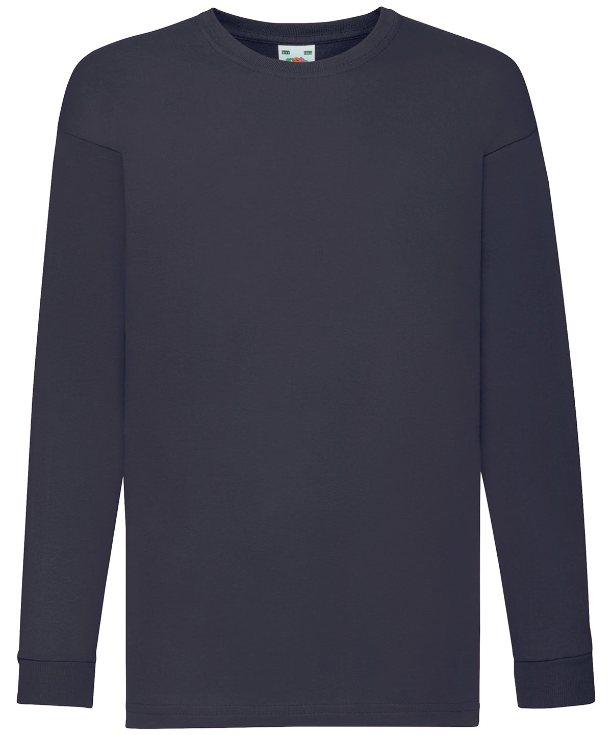 Fruit of the Loom Kids Long Sleeve Valueweight T-Shirt in Deep Navy