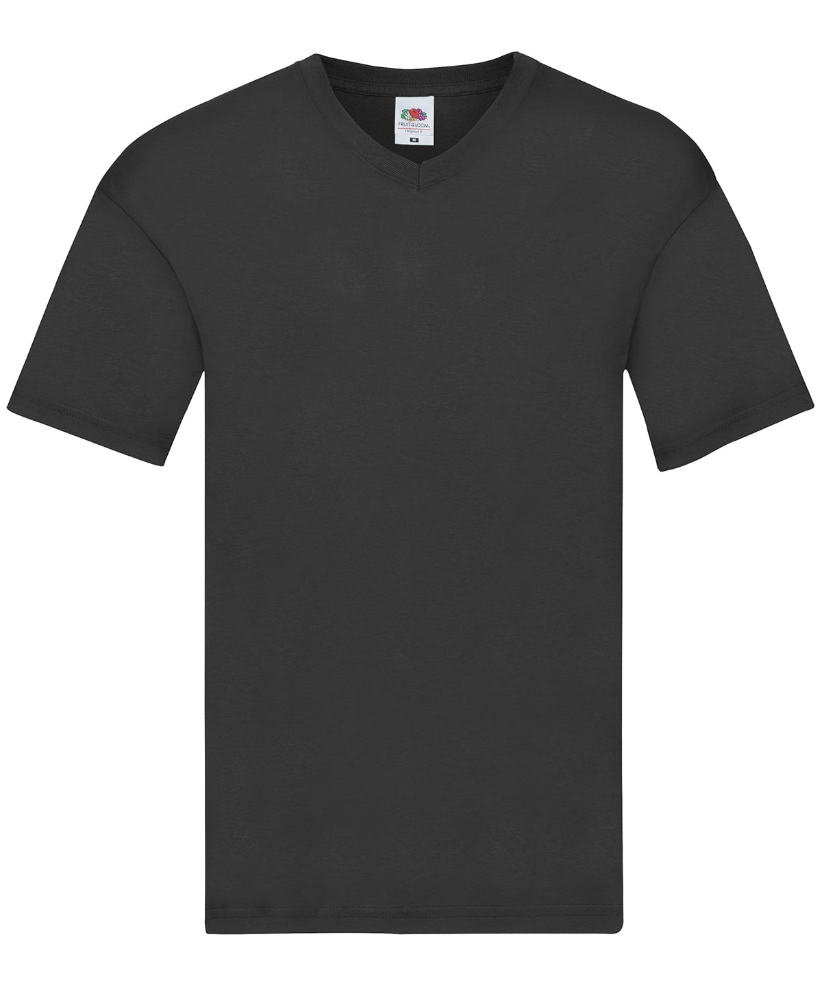 Fruit of the Loom Original V-Neck T-Shirt in Black