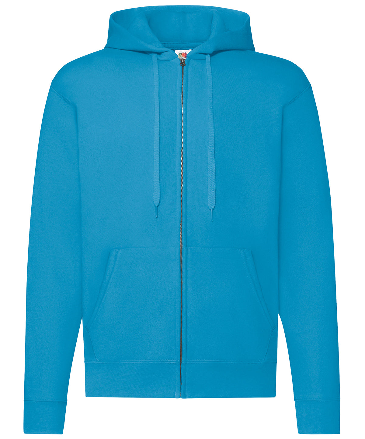 Fruit of the Loom Classic 80/20 Hooded Sweatshirt Jacket in Azure Blue