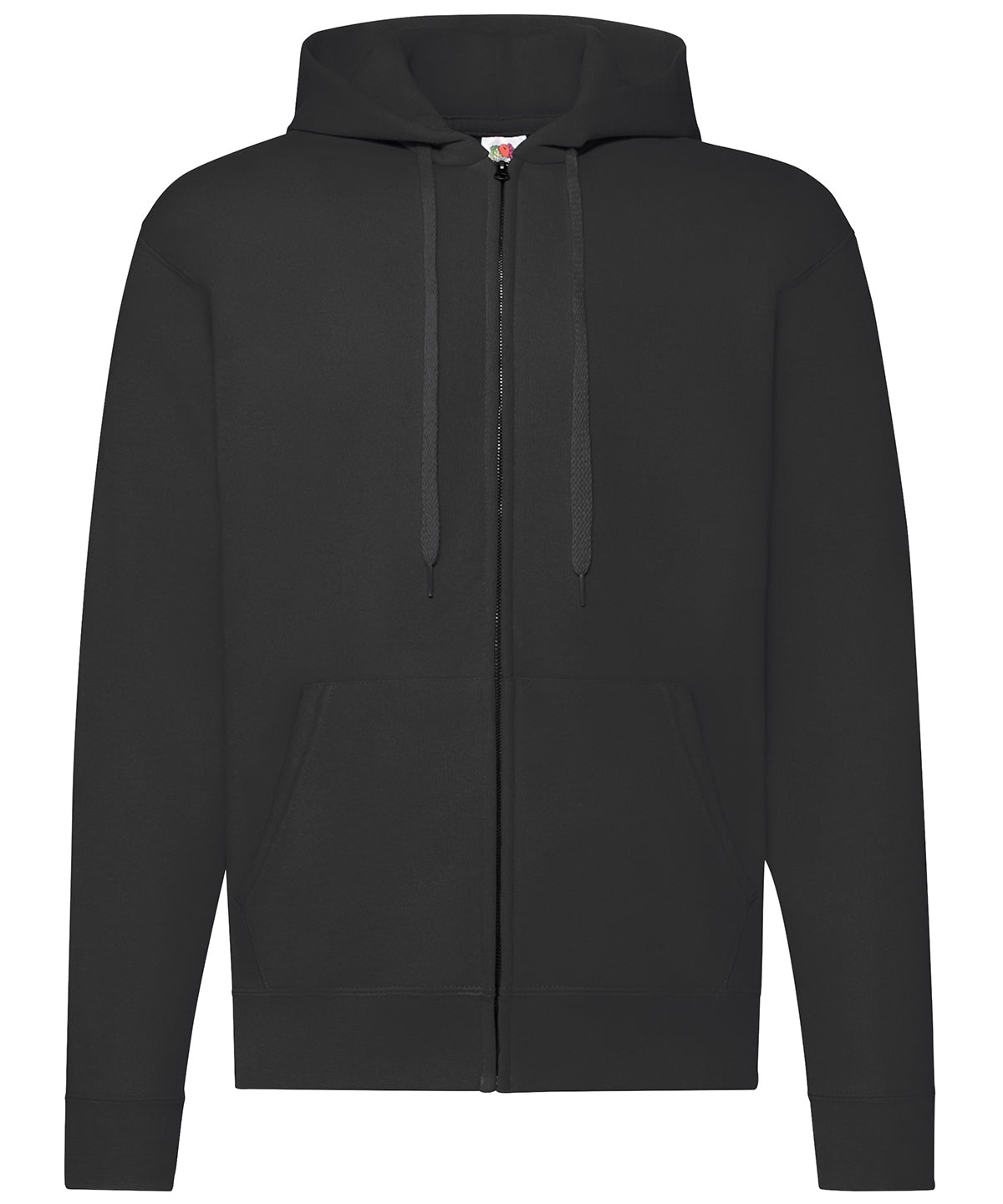 Fruit of the Loom Classic 80/20 Hooded Sweatshirt Jacket in Black