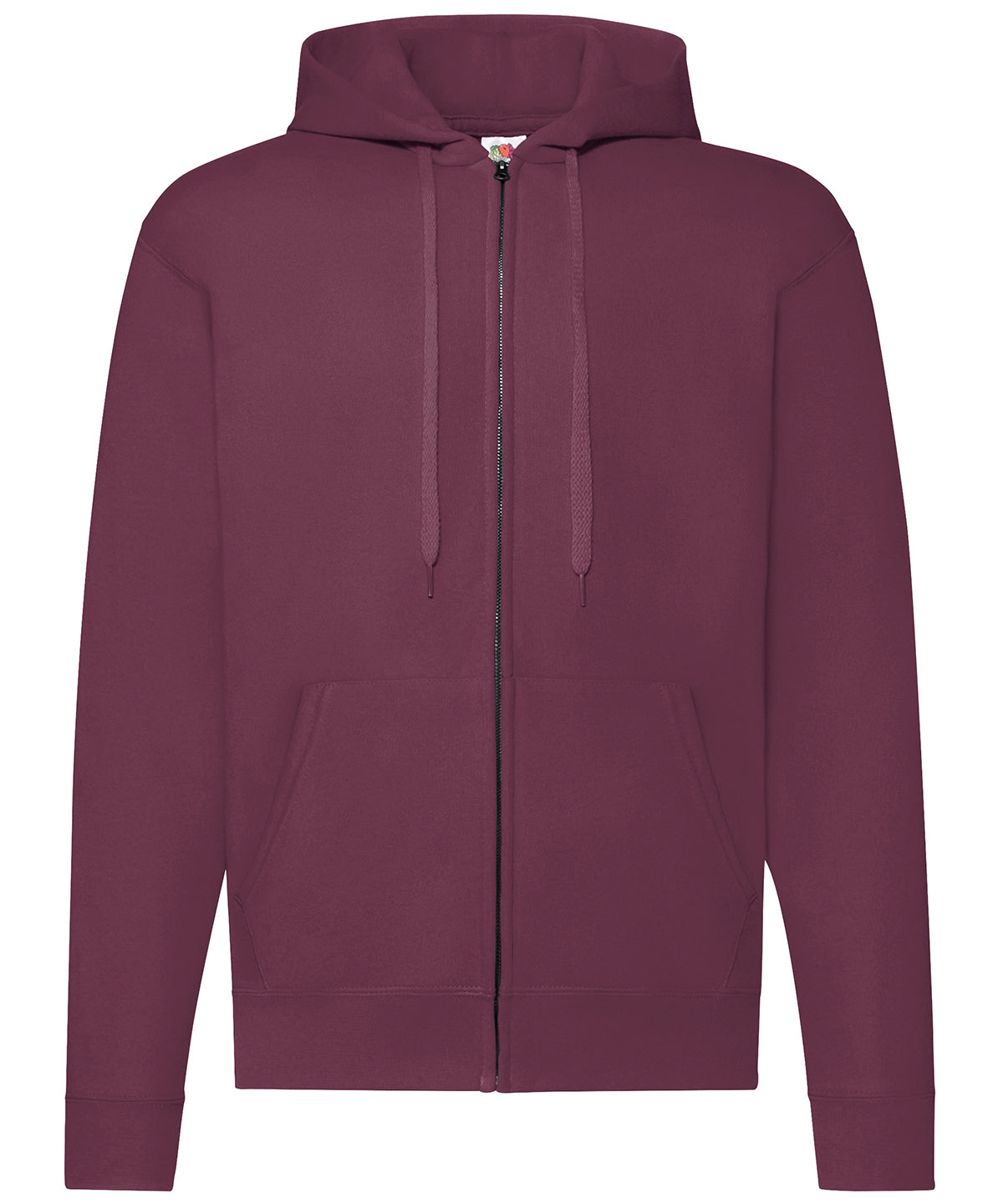 Fruit of the Loom Classic 80/20 Hooded Sweatshirt Jacket in Burgundy