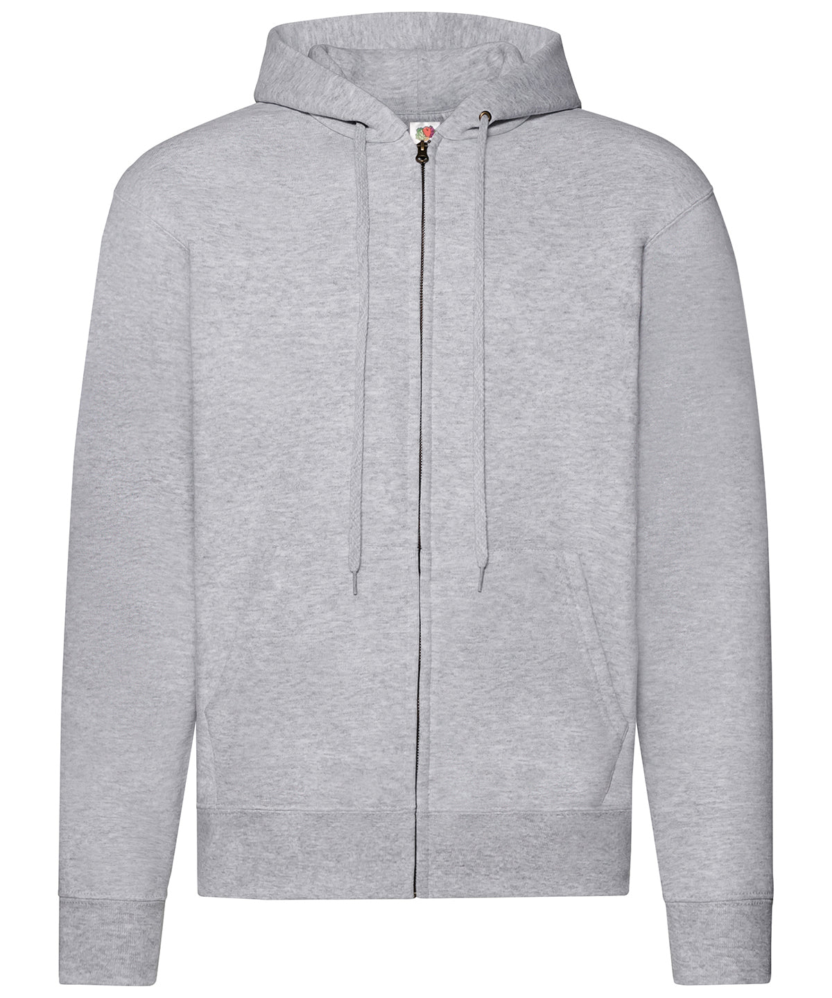 Fruit of the Loom Classic 80/20 Hooded Sweatshirt Jacket in Heather Grey