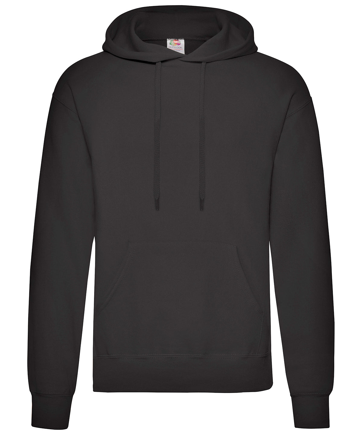 Fruit of the Loom Classic 80/20 Hooded Sweatshirt in Black