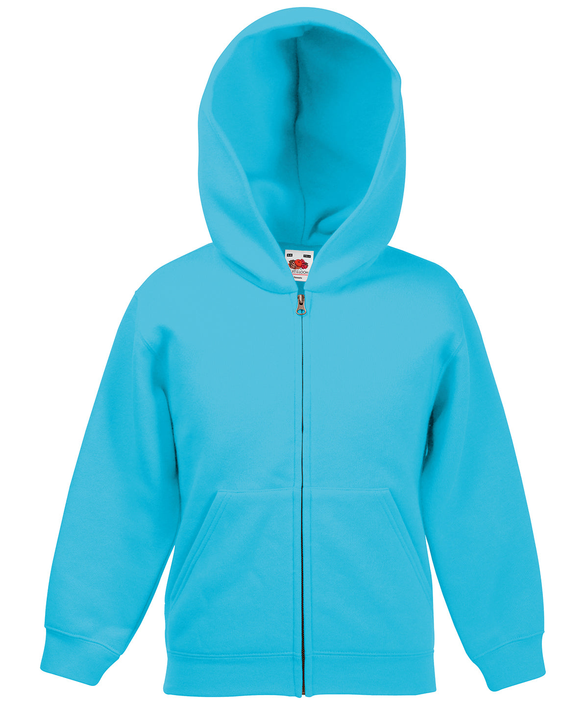 Fruit of the Loom Kids Classic Hooded Sweatshirt Jacket in Azure Blue