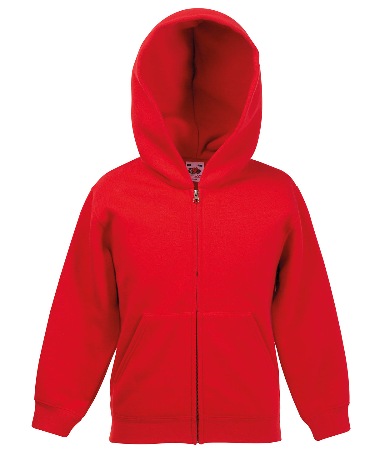 Fruit of the Loom Kids Classic Hooded Sweatshirt Jacket in Red