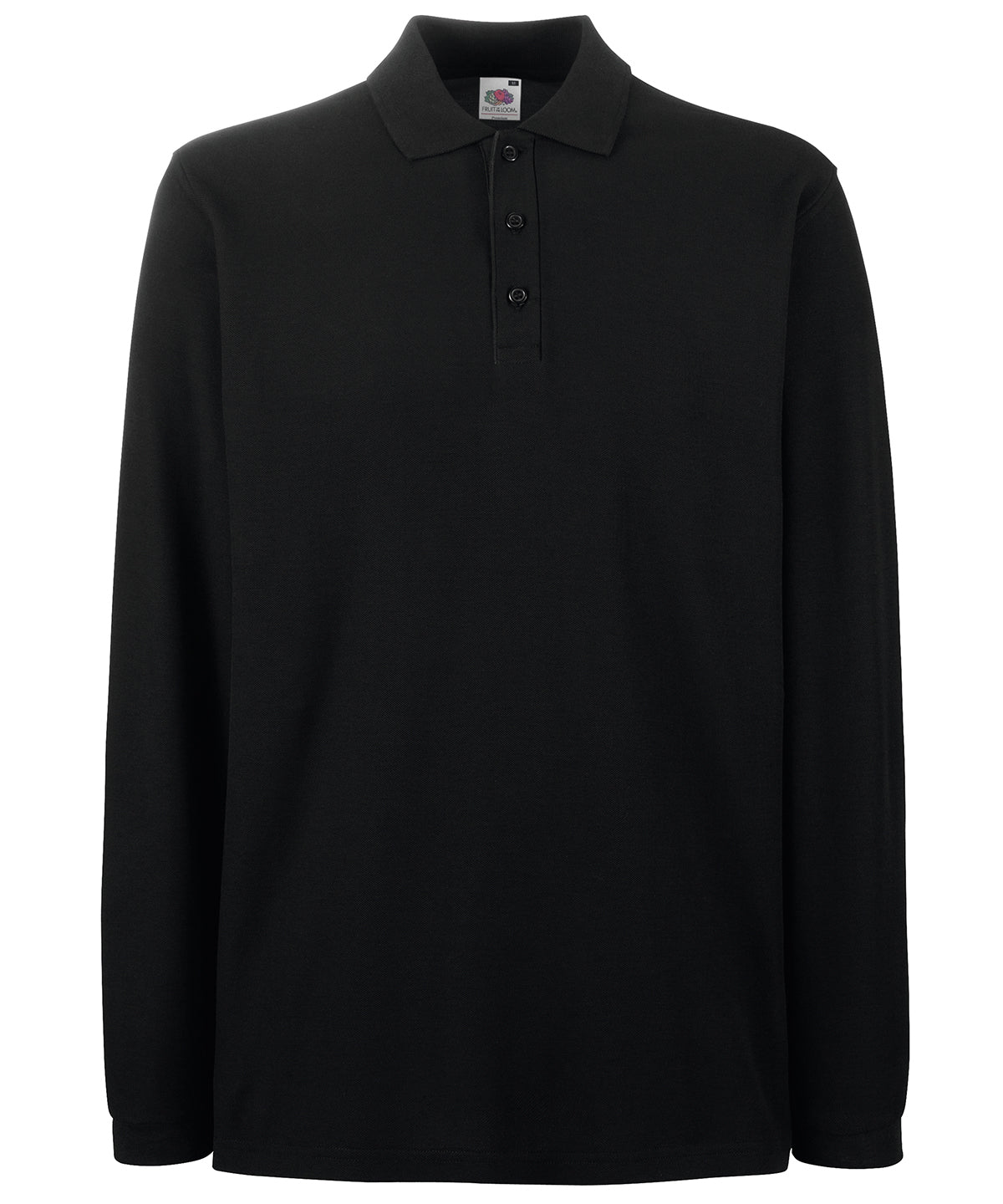 Fruit of the Loom Premium Long Sleeve Polo in Black