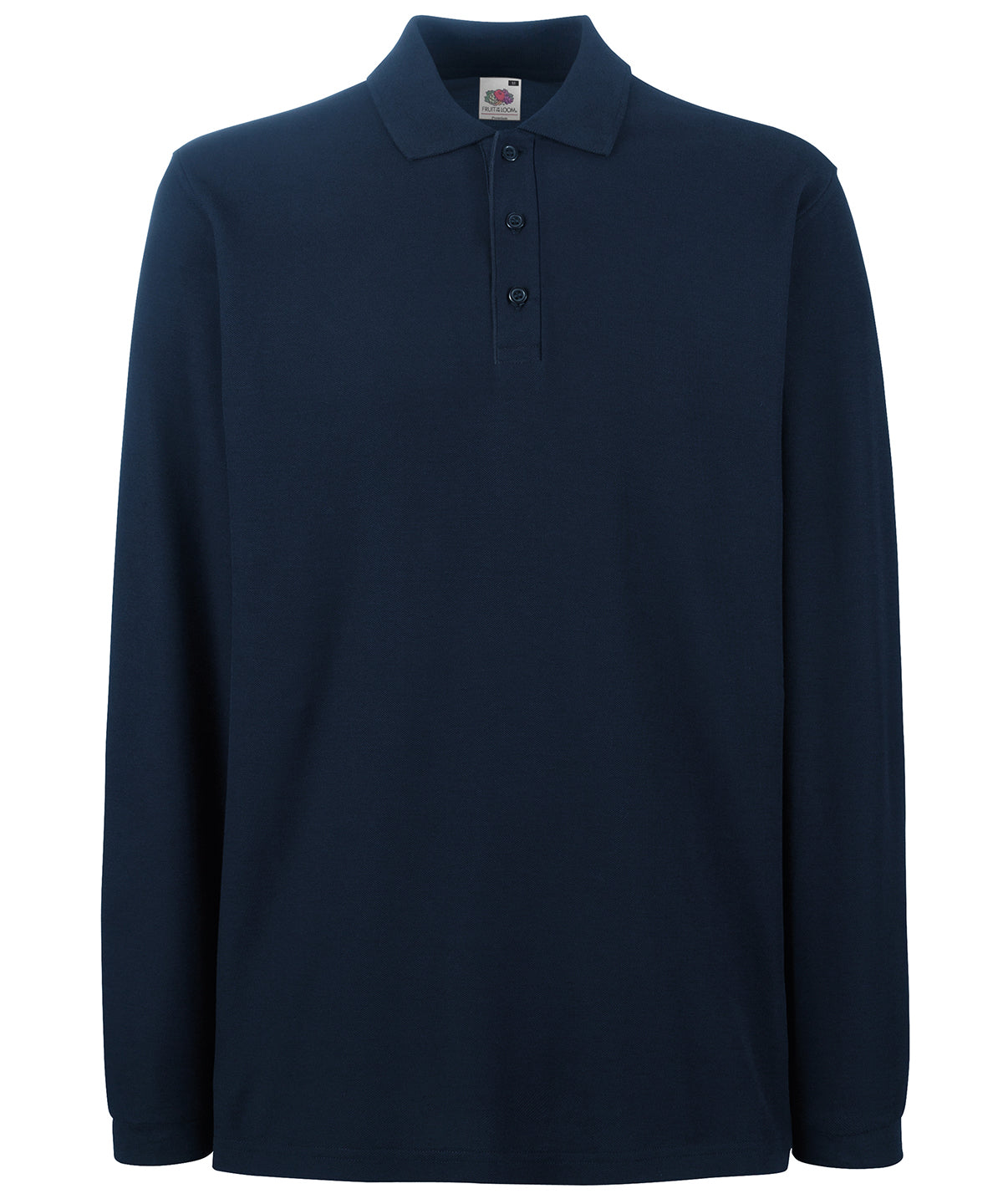 Fruit of the Loom Premium Long Sleeve Polo in Deep Navy