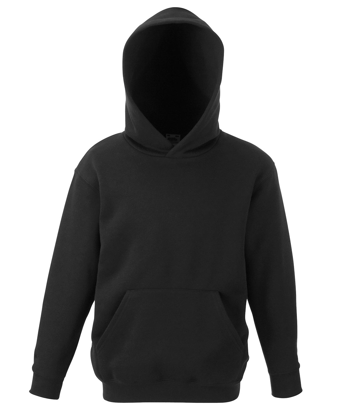 Fruit of the Loom Kids Classic Hooded Sweatshirt in Black