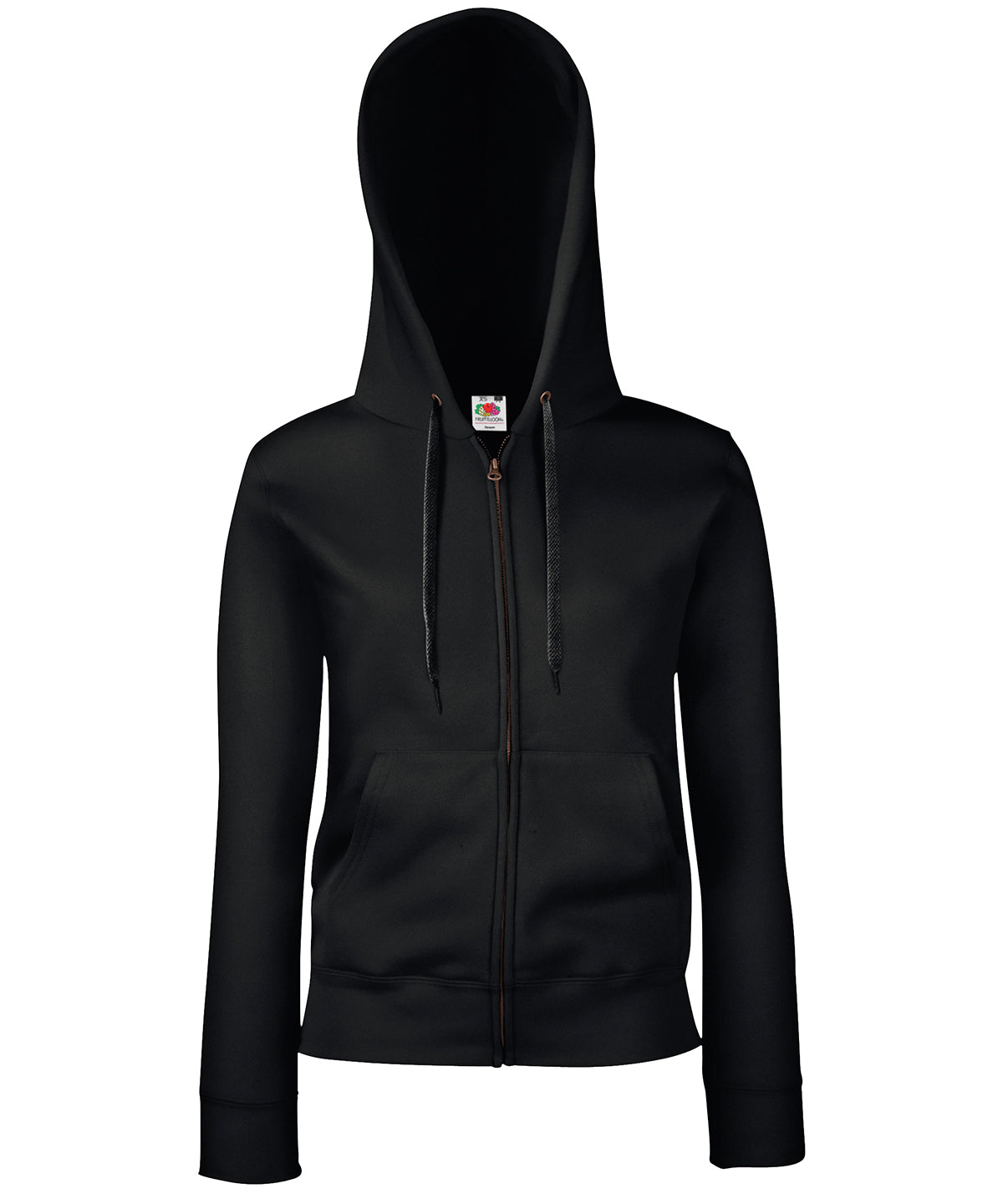 Fruit of the Loom Women's Premium 70/30 Hooded Sweatshirt Jacket in Black