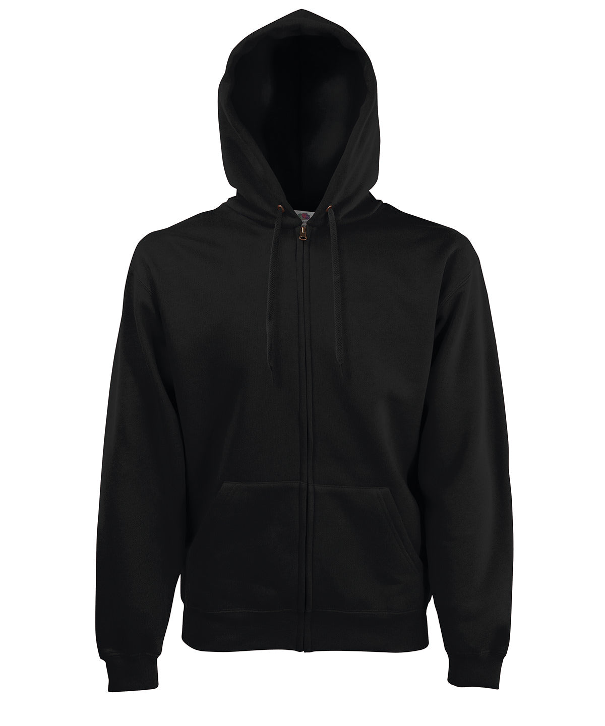 Fruit of the Loom Premium 70/30 Hooded Sweatshirt Jacket in Black