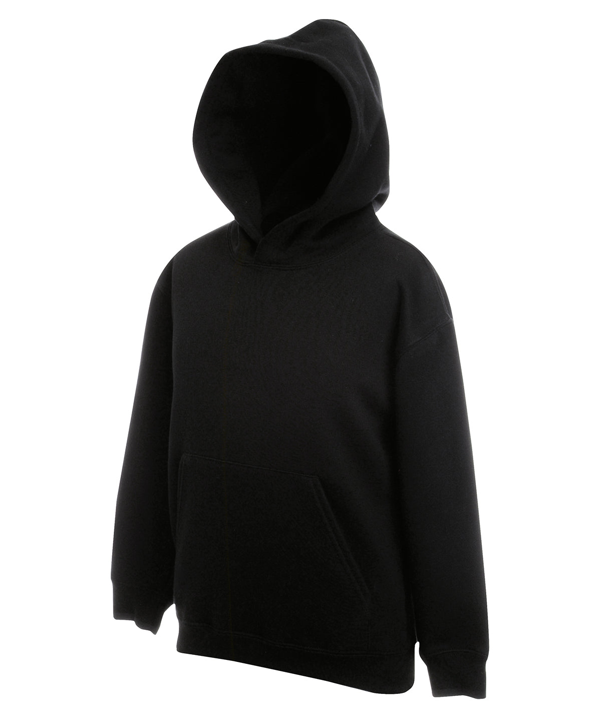 Fruit of the Loom Kids Premium Hooded Sweatshirt in Black