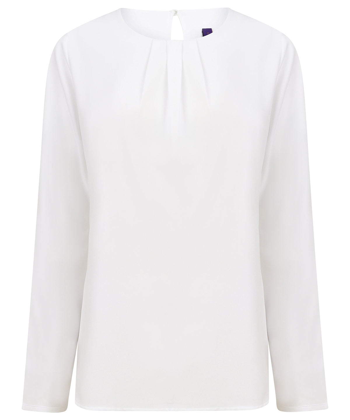Henbury Women's pleat front long sleeve blouse