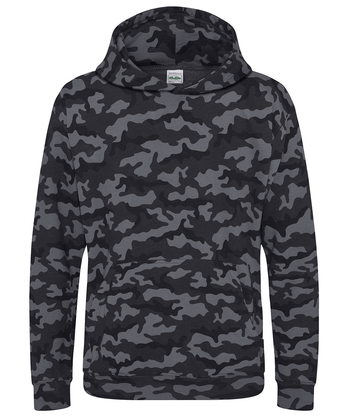 AWDis Just Hoods Kids Camo Hoodie in Black Camo