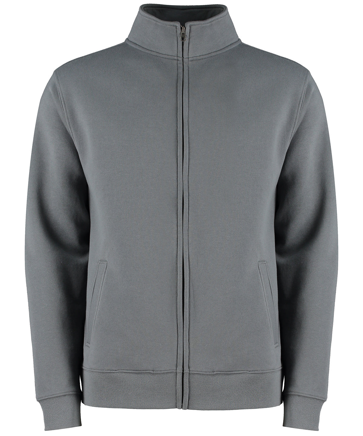 Kustom Kit Regular Fit Zipped Sweatshirt in Dark Grey Marl