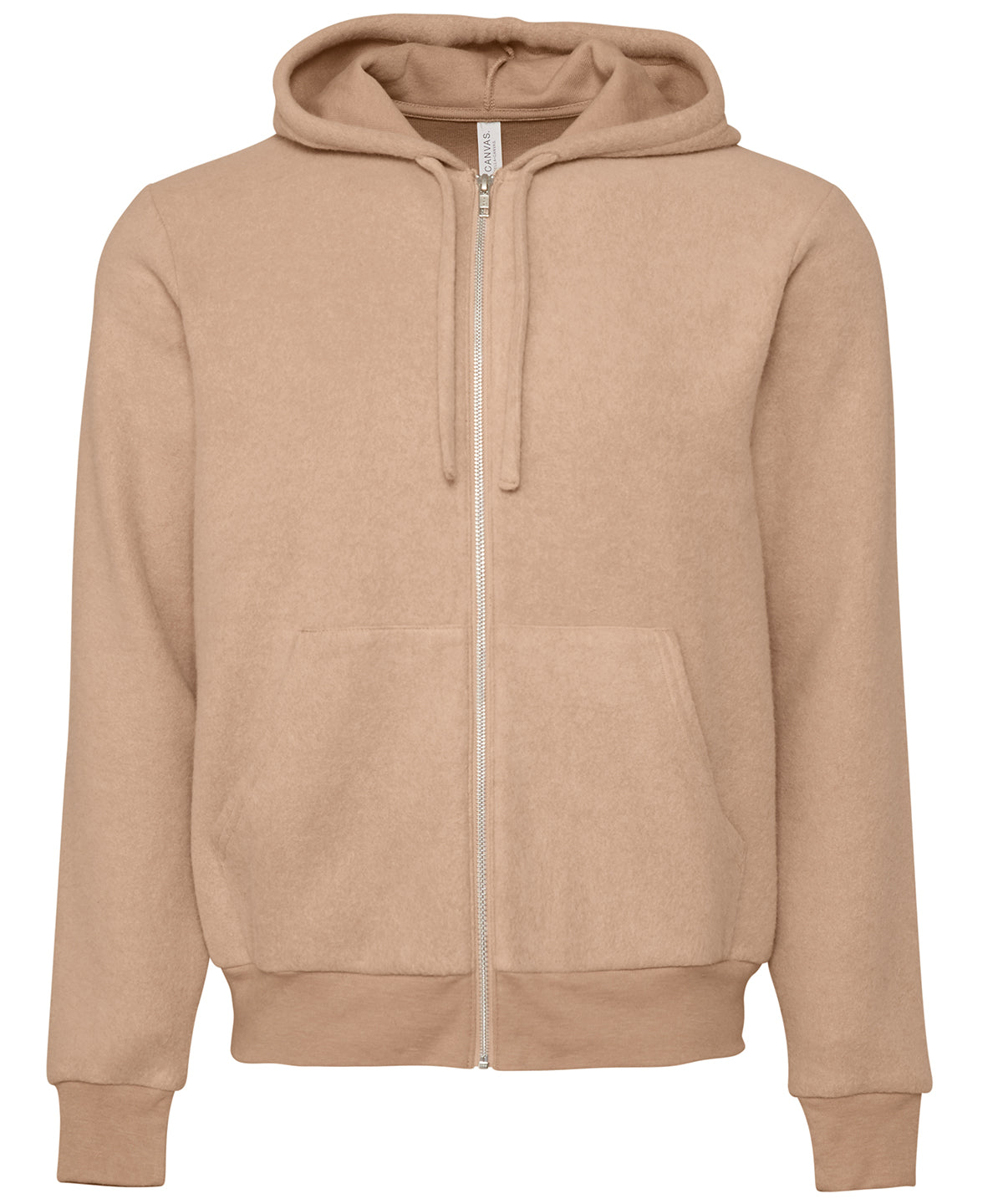 Bella+Canvas Unisex Sueded Fleece Full-Zip Hoodie in Heather Oatmeal