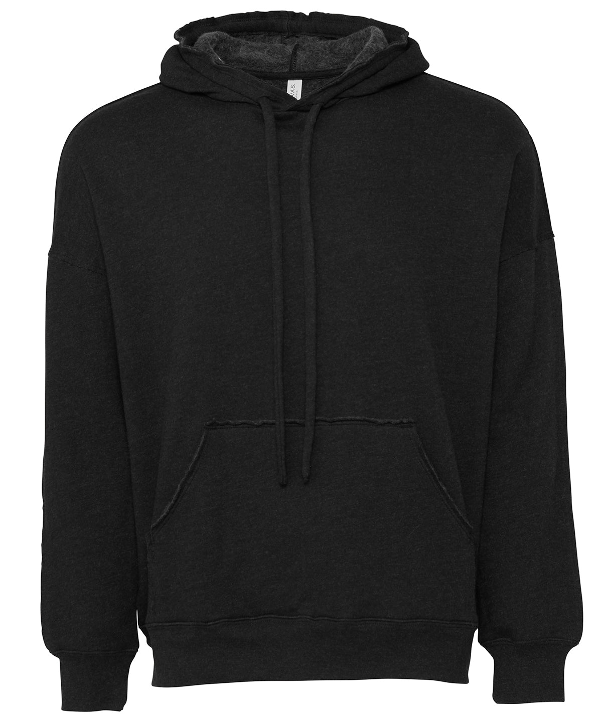 Bella+Canvas Unisex Raw-Seam Hoodie in Black Heather