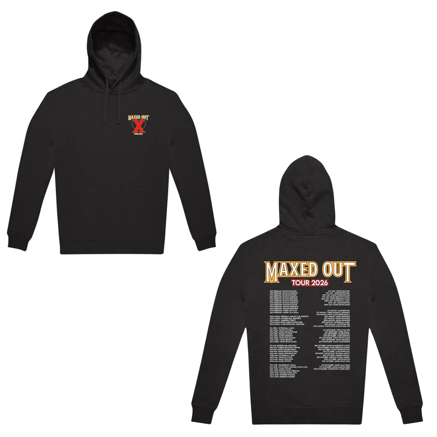 MAXED OUT – TOUR 2026 HOODIE (BLACK EDITION)