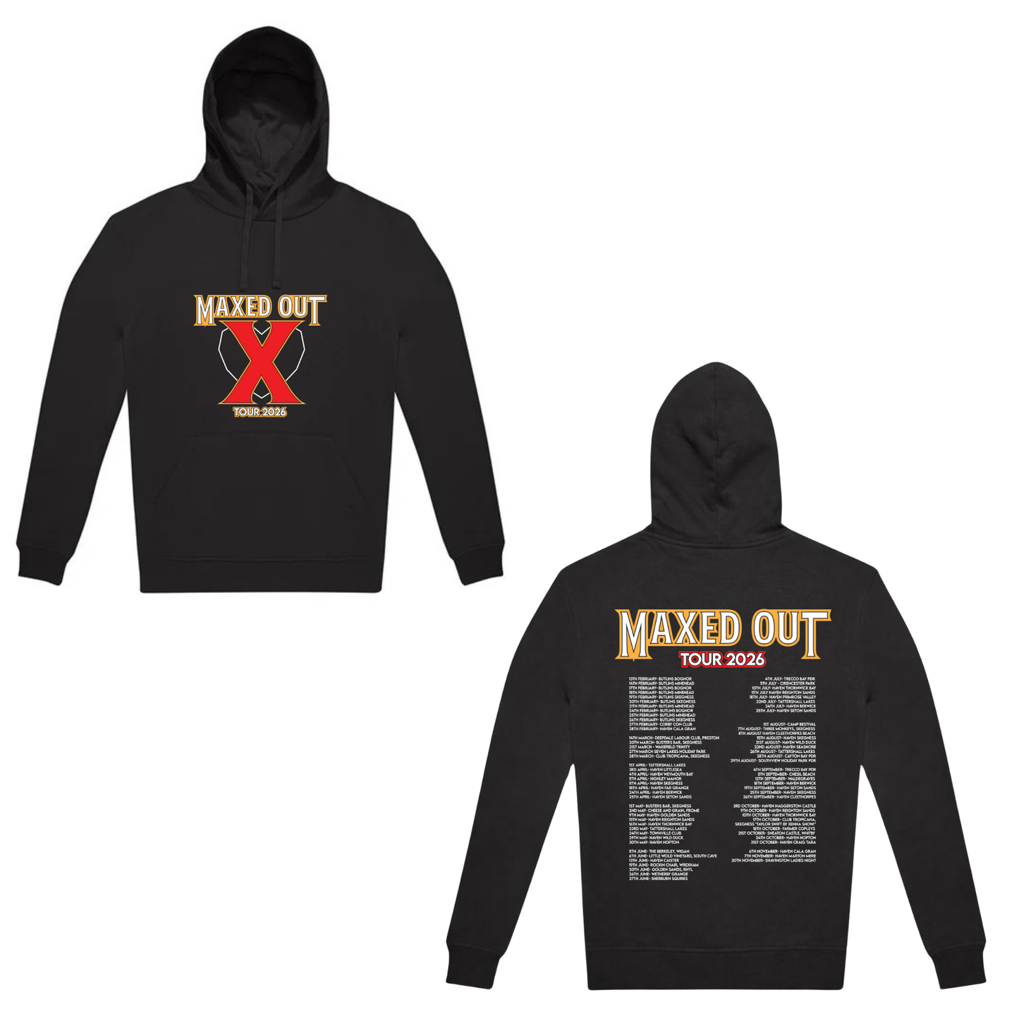 MAXED OUT X – TOUR 2026 HOODIE (BLACK EDITION)